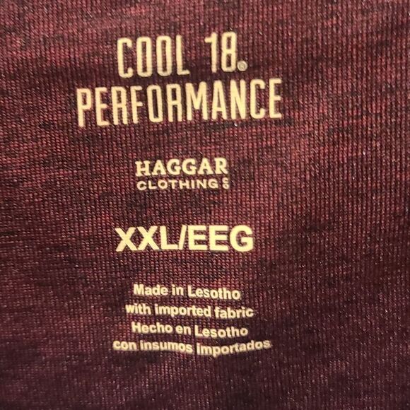 Men's XXL Haggar Moisture Wicking Wine-Colored Short Sleeve Polo - Picture 3 of 6